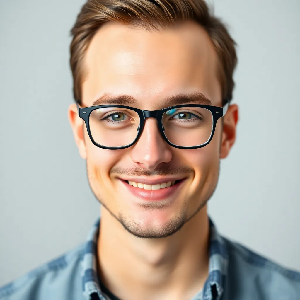 Portrait eines jungen Mannes mit Brille
